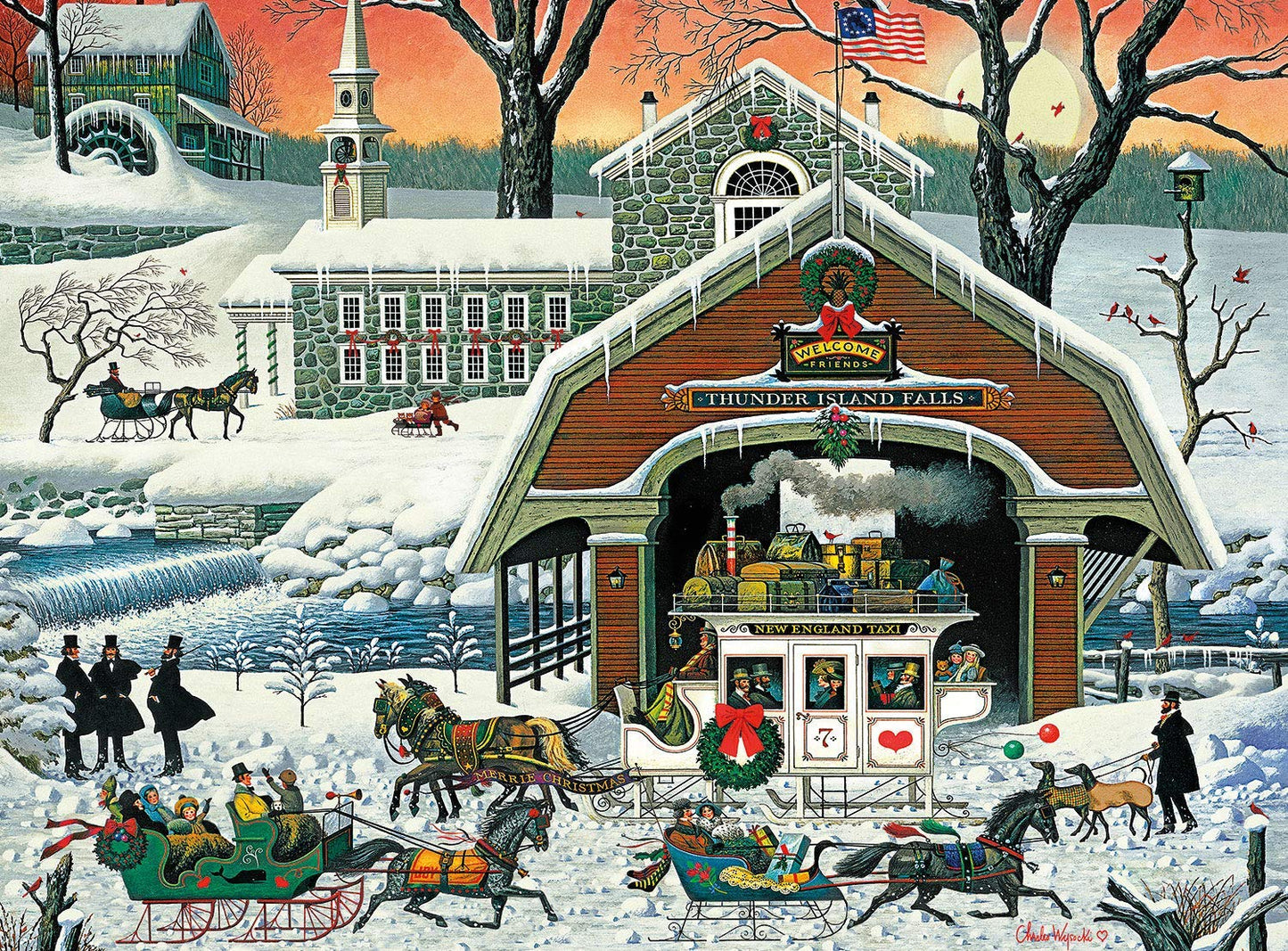 Buffalo Games 1000 Piece Jigsaw Puzzle - 'TWAS The Twilight Before Christmas - Large Size 26.75 x 19.75, Paper Material for Adults