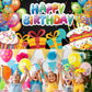 Balloon Cake Birthday Paty Backdrop Balloon Cake Happy Birthday Banner Balloon Cake Photography Background For Home Decorations
