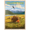 MyPuzzle Yellowstone National Park - Hayden Valley Bisons  Vintage Travel Poster - enhanced 500 Piece Jigsaw Puzzle for mature-themeds