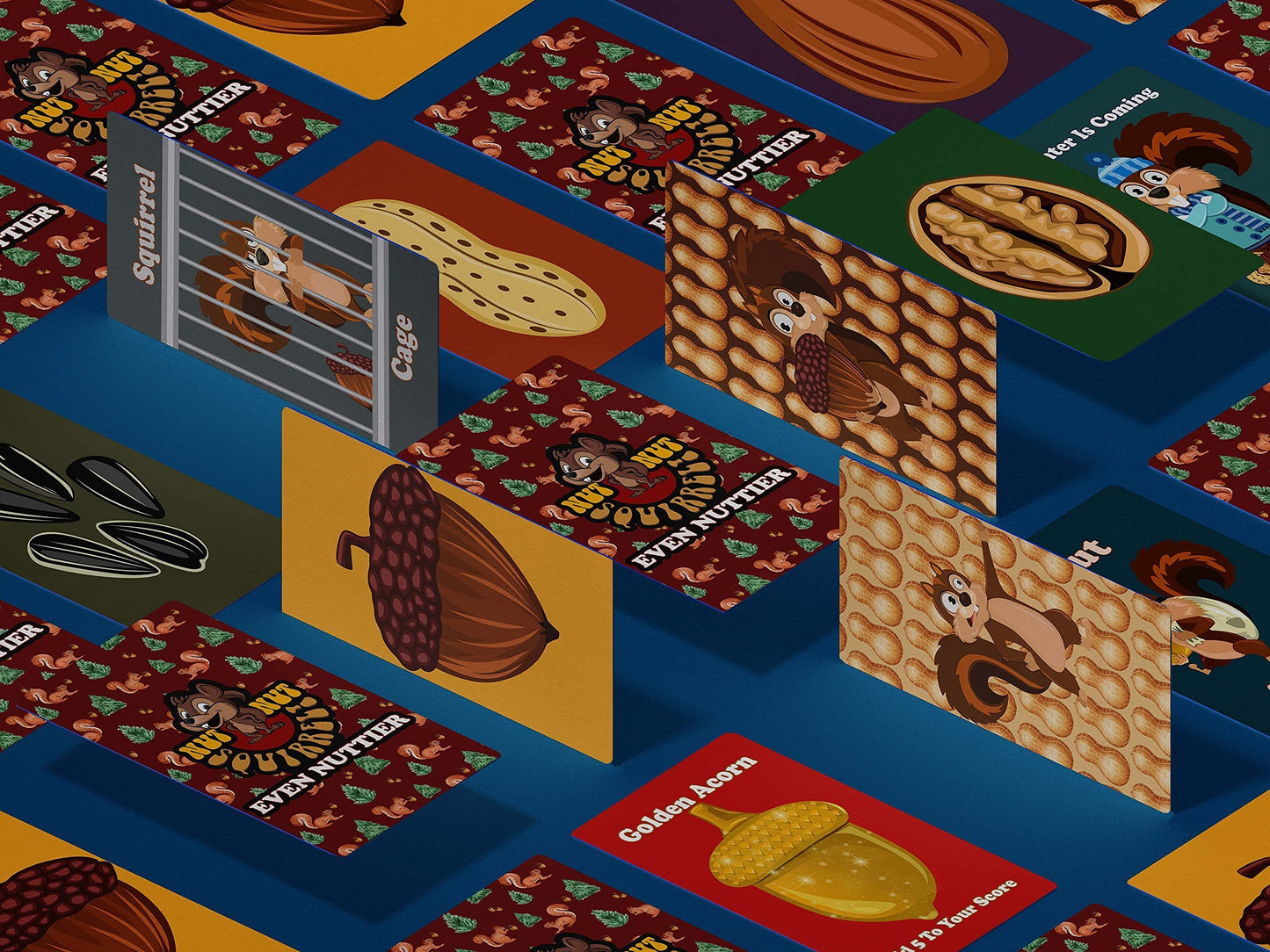 PBN'J Games Nut Nut Squirrel! Card Game - Strategic Family Fun, 2.5x3.5 inches, Multicolor, Cardstock Material