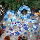 Hollowfly 48 Sets Winter Wreath Craft Kits DIY Snowflake Wreath Hanging Ornaments Make Your Own Paper Craft with Stickers for Wi