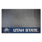 FANMATS 16851 Utah State Aggies Vinyl Grill Mat - 26in. x 42in. - Deck Patio Protective Mat | Oil, flame, and UV resistant