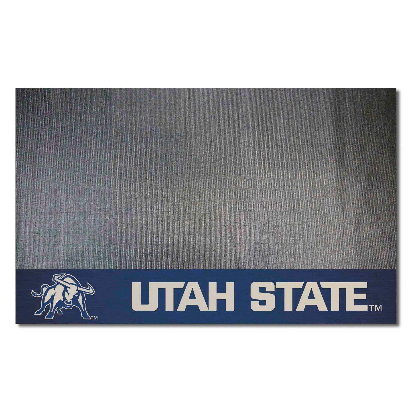 FANMATS 16851 Utah State Aggies Vinyl Grill Mat - 26in. x 42in. - Deck Patio Protective Mat | Oil, flame, and UV resistant
