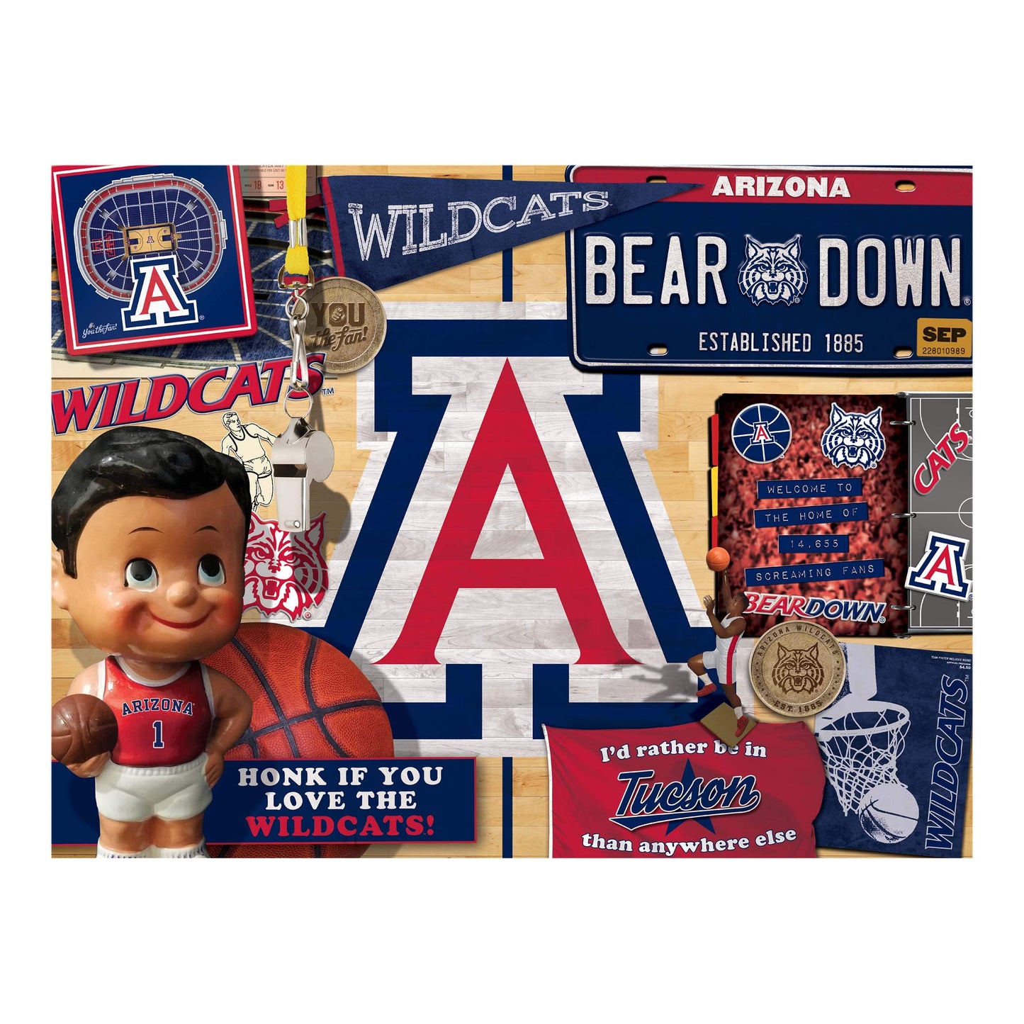 Youthefan Ncaa Arizona Wildcats Retro Series Puzzle - 500 Pieces