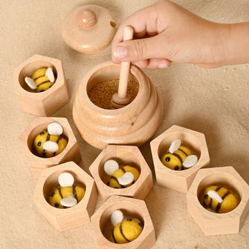 Mont Pleasant Sorting Stacking Wooden Toys For Toddlers, Montessori Toys For Toddlers, Sensory Bin Tool Toys, Wood Bee Hive, Fine Motor Skill Tactile Toys, Early Learning Educational Gift For Kids