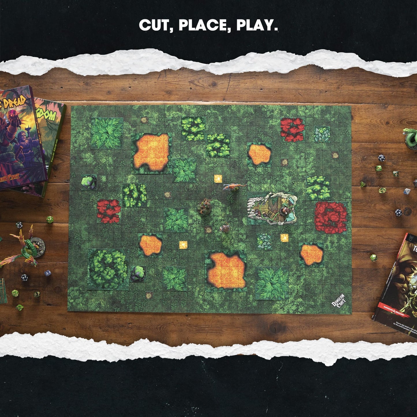 Dungeon Craft Fallen Kingdom Game, Hundreds Of Terrain Pieces, Cut Place Play, Build Interactive Maps, Double-Sided & Water-Resi