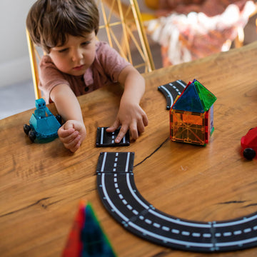 Magna-Tiles Xtras: Roads 12 Piece Magnetic Construction Set, The Original Magnetic Building Brand