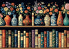 Vintage Books Flower Puzzles for Adults 1000 Pieces Vase Library Art Aesthetic Bookshelf Wildflower Pages Floral Jigsaw Puzzle I