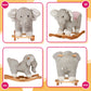 Specialyou Baby Rocking Horse Wooden Rockers With Seat Elephant Rocking Horse Ride Plush Stuffed Animals Toy -Set Of 2, Boy Girl Kids Ride On Toys For 10 Months To 3 Years Old, 25' Lx10 Wx16 H, Gray