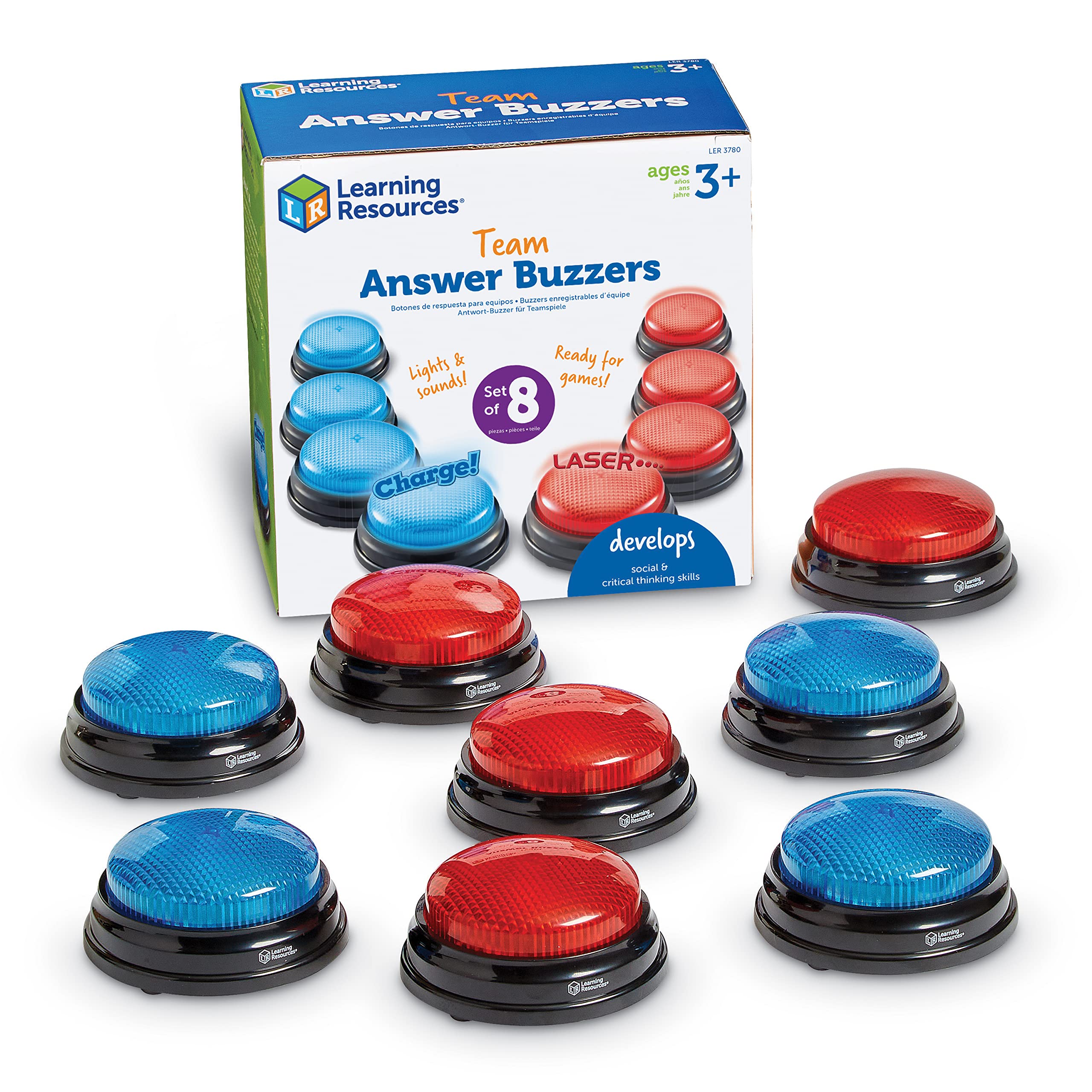 Answer Toy Learning Resources Team Answer Buzzers, Classroom Buzzers, Set Of 8 ...