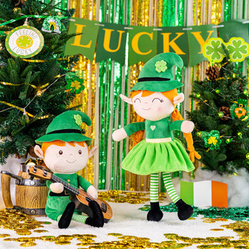 Gloveleya Personalized St Patrick'S Day Plush With Your Name - Cute Custom Boy Doll Irish Soft Plush Doll For Girls Plush Doll Customized Gifts - Muñecas De Trapo Personalizadas Para Niñas