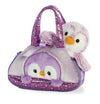 Aurora Pompom Penguin Stuffed Animal - Purple, Small, 7 Inches - Fashionable Polyester Toy, Model 32833