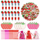 CY2SIDE Strawberry Party Stationery Set - 24 Pack Christmas Stuffer Gifts Include 4-in-1 Ballpoint Pen Sticky Note Sticker and O