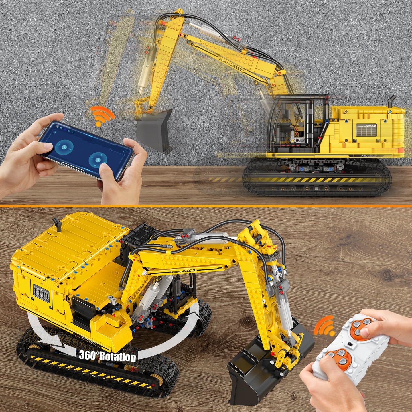 Mould King Rc Construction Excavator Building Sets, 13112 Engineering Model Kits With App Remote Control, Stem Construction Vehi