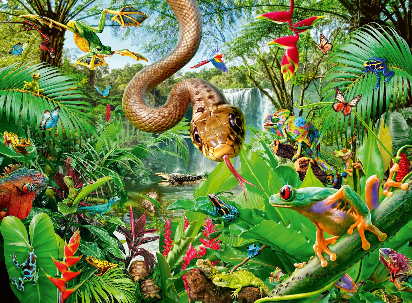 Ravensburger Reptile Resort Puzzle - 300 Xxl Piece Jigsaw For Kids | Unique & Durable Pieces | Stimulates Curiosity & Problem-Solving Skills For Ages 9+ | 20X14 Inches When Complete