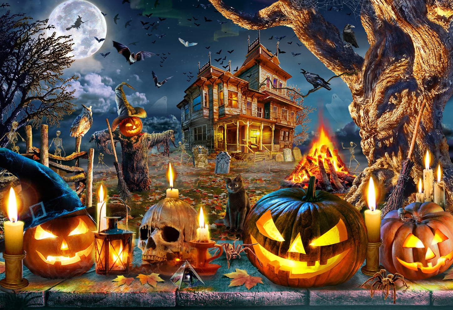 Vermont Christmas Company – Halloween Nightmare 100 Piece Jigsaw Puzzle - Large Interlocking Pieces Perfect For Kids & Adults Alike - 19' X 13'