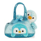 Aurora® Fashionable Fancy Pals™ Pompom Penguin™ Stuffed Animal - On-The-Go Companions - Stylish Accessories - Blue 7 Inches