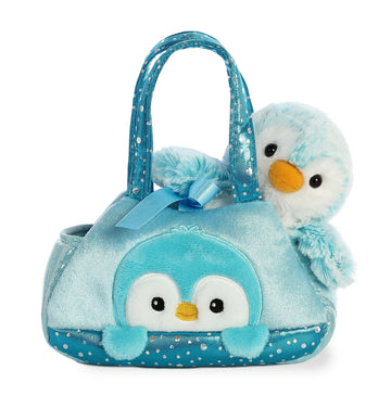 Aurora® Fashionable Fancy Pals™ Pompom Penguin™ Stuffed Animal - On-The-Go Companions - Stylish Accessories - Blue 7 Inches
