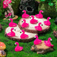 LHSYFBZ 200Pcs Mini Resin Flamingo, Tiny Rose Red Flamingo Ducks, Cute Flamingo Figurines for Cake Topper Garden Dollhouse Lands