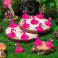 LHSYFBZ 200Pcs Mini Resin Flamingo, Tiny Rose Red Flamingo Ducks, Cute Flamingo Figurines for Cake Topper Garden Dollhouse Lands
