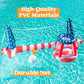 Inflatable Pool Floats Set American Flag Volleyball Net & Basketball Hoops, Swimming Pool Game Toy For Kids And Adults, Floating, Volleyball Court (105”X28”X35”)|Basketball (27”X23”X27”), Red White