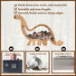 Wooden Dinosaur Piggy Bank With Clear Acrylic On Both Sides - Piggy Bank For Kids And Adults - Coin Bank, Money Bank For Saving,