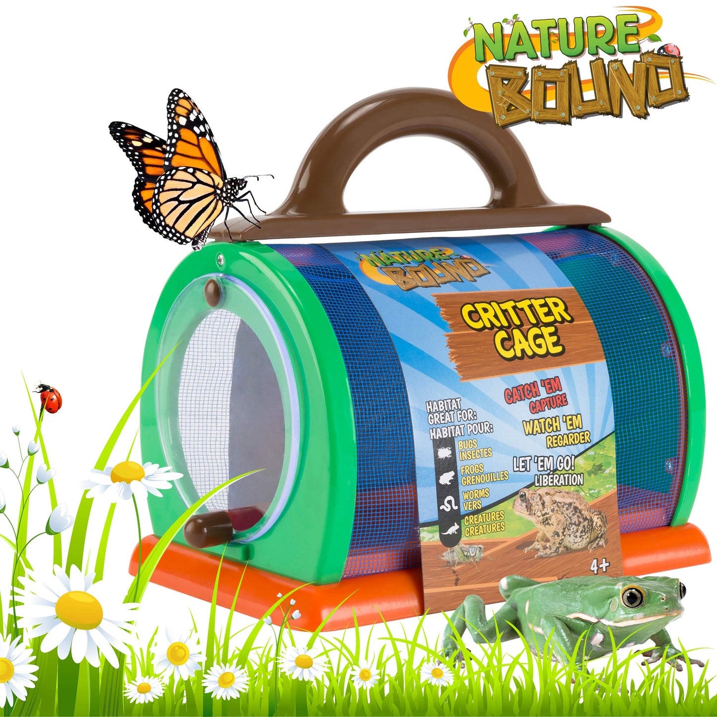 Nature Bound Critter Cage Bug Catcher and Habitat Kit | Insect Netting and Activity Booklet | STEM Educational Toys for Kids | Indoor and Outdoor Use | 8.5 x 5.75 x 8 | Green