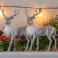 Ornativity Silver Glitter Christmas Reindeer - Xmas Holiday Party Deer Figurine Statues Dinner Tabletop Decorations Centerpiece Mantle - 12' Pack Of 2
