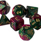 Chessex Gemini Polyhedral 7-Die Set, Green/Purple/Gold
