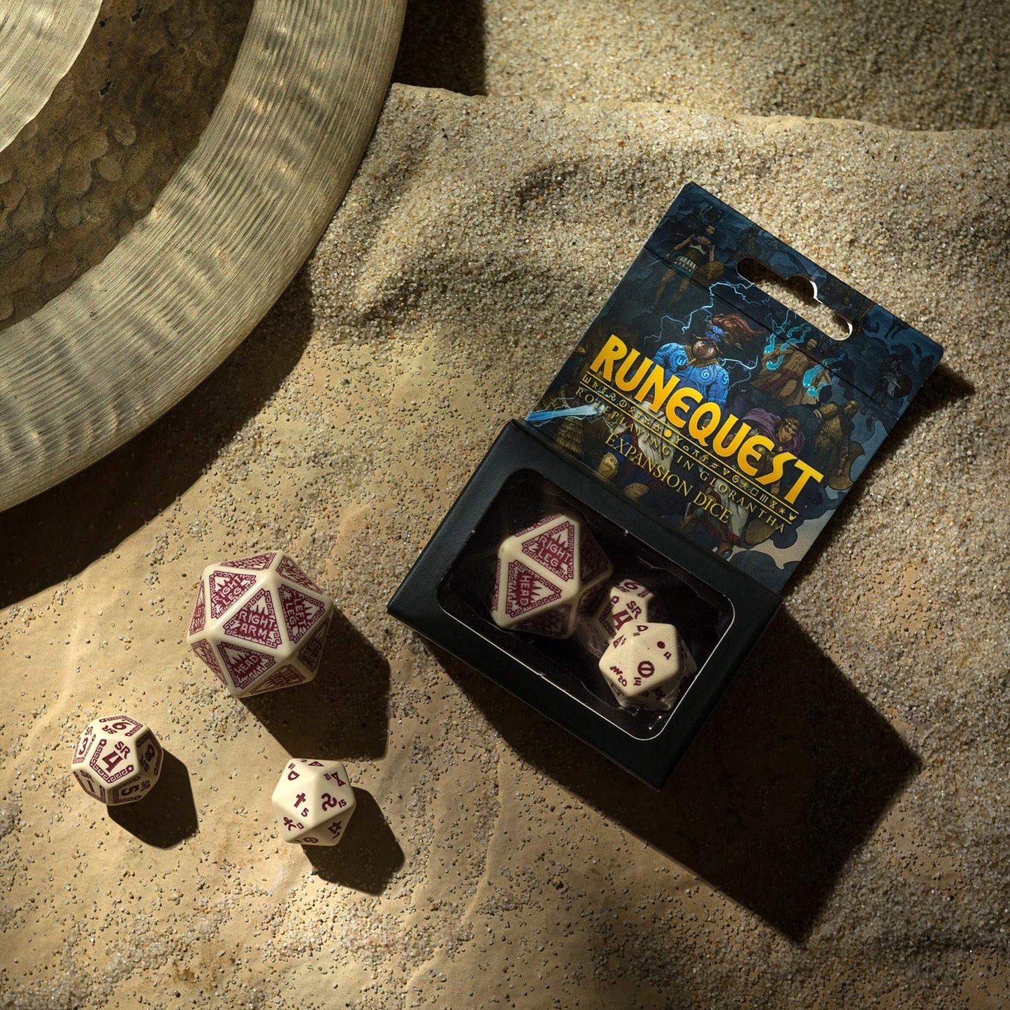 Q-Workshop RuneQuest Beige & Burgundy Expansion Dice 3