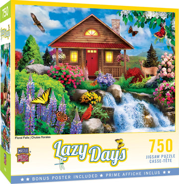 Masterpieces 750 Piece Jigsaw Puzzle For Adults And Family - Floral Falls - 18''X24''