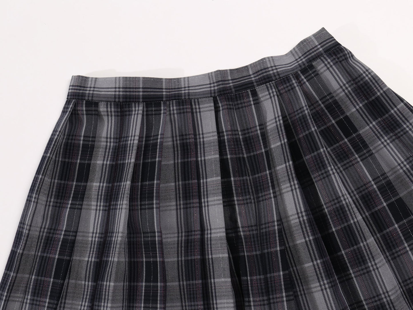 Womens high Waisted Plaid Short A line Skirts Costumes (2XL, Grey Mixed Purple)