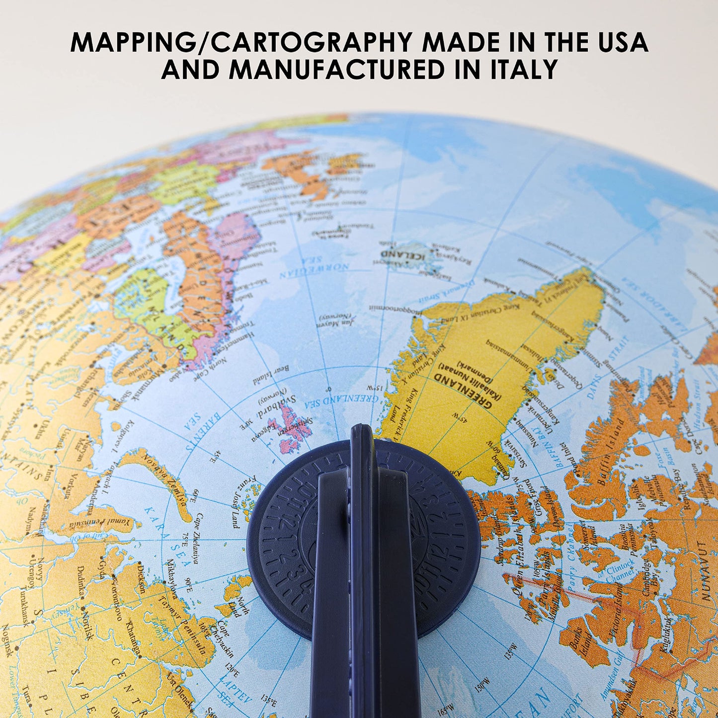 Waypoint Geographic Scout Globe, 12” Interactive Globe For Kids And Adults, World Globe With Stand, Decorative Learning Resources For Classroom Or Office Desk Decor, Blue