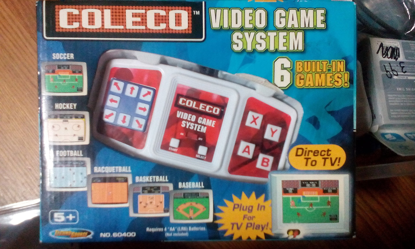Coleco Plug-N-Play Tv Video Game System Soccer, Hockey, Football, Racqetball, Basketball & Baseball