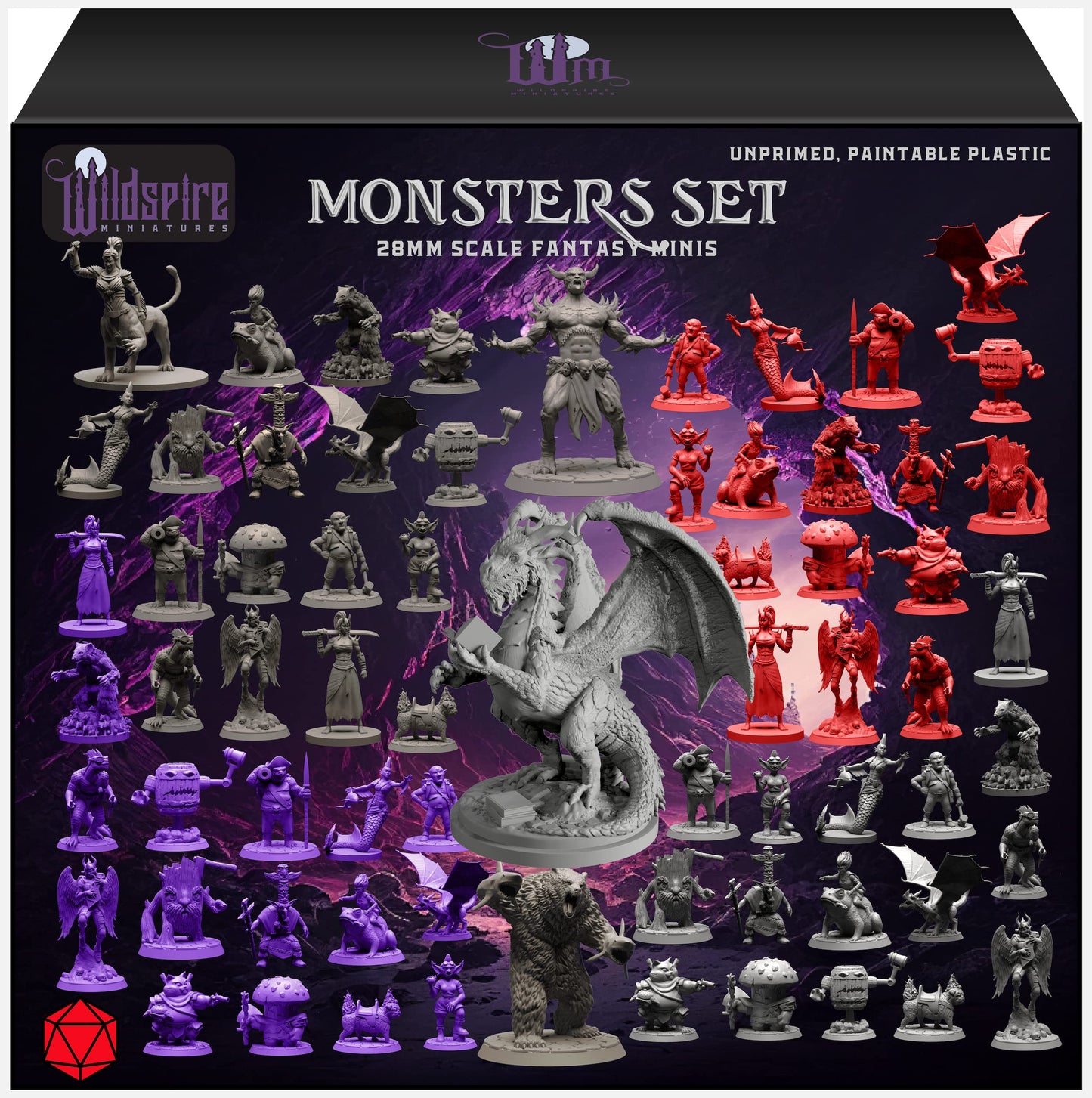 Wildspire Fantasy Miniatures & Bookish Dragon For Dnd Miniatures Monsters Dnd 28Mm-32Mm Bulk Dungeons & Dragons Miniatures D&D Miniatures Monsters Dnd Minis Dnd Figures Starter Pathfinder Miniatures