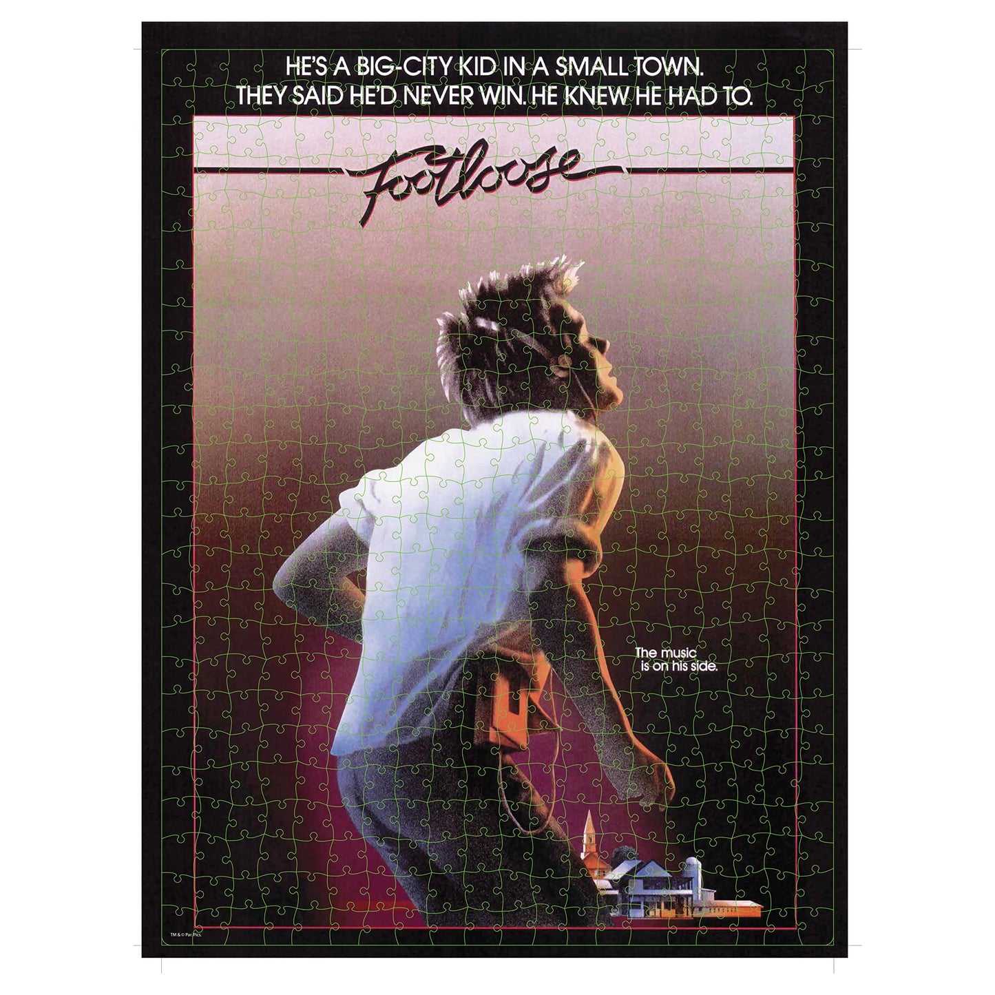 500-Piece mature-themed Jigsaw Puzzle in Plastic Retro Blockbuster VHS Video Case  Footloose