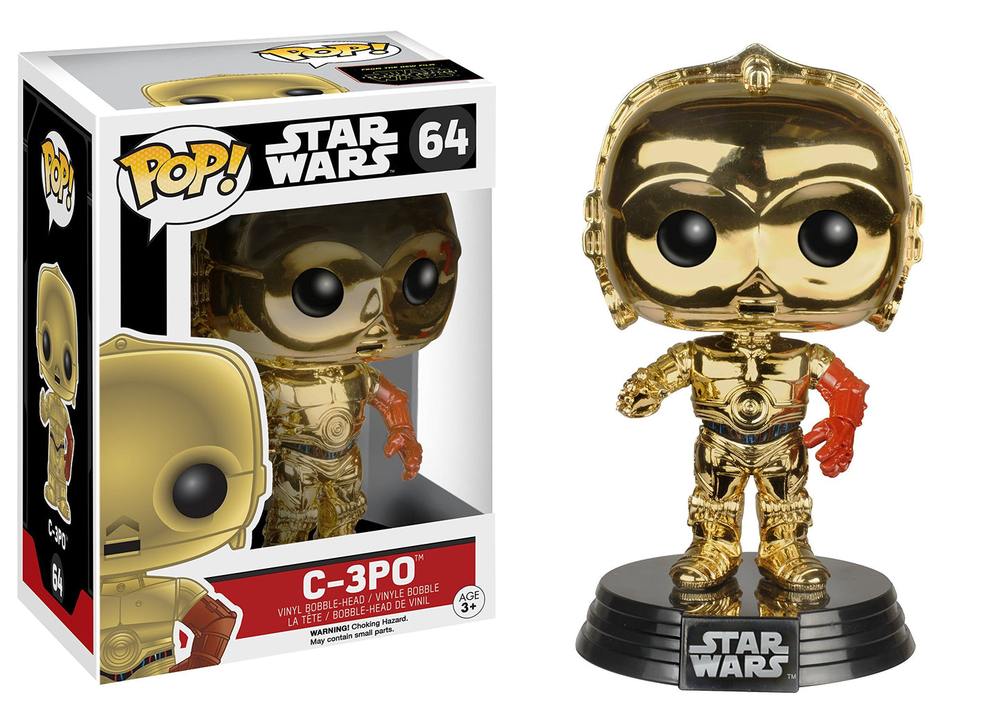 Funko Star Wars Episode 7 The Force Awakens C-3Po Pop Vinyl Chrome Exclusive