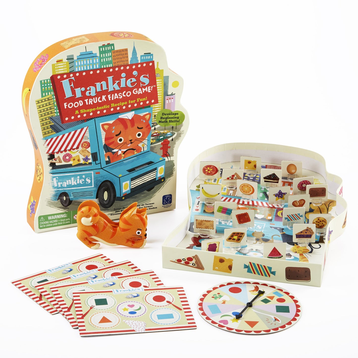Educational Insights Frankie’s Food Truck Fiasco Game, Shape Matching, Award-Winning Board Game for Kids Ages 4+, Multicolor, Model EI-3414