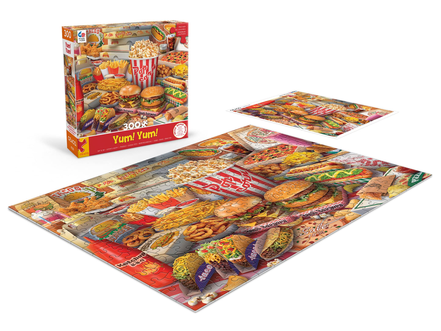 Ceaco Yum Yum 300 Oversized Piece Jigsaw Puzzle - Multicolor Fun for All Ages, Perfect for Family Game Night and Relaxation