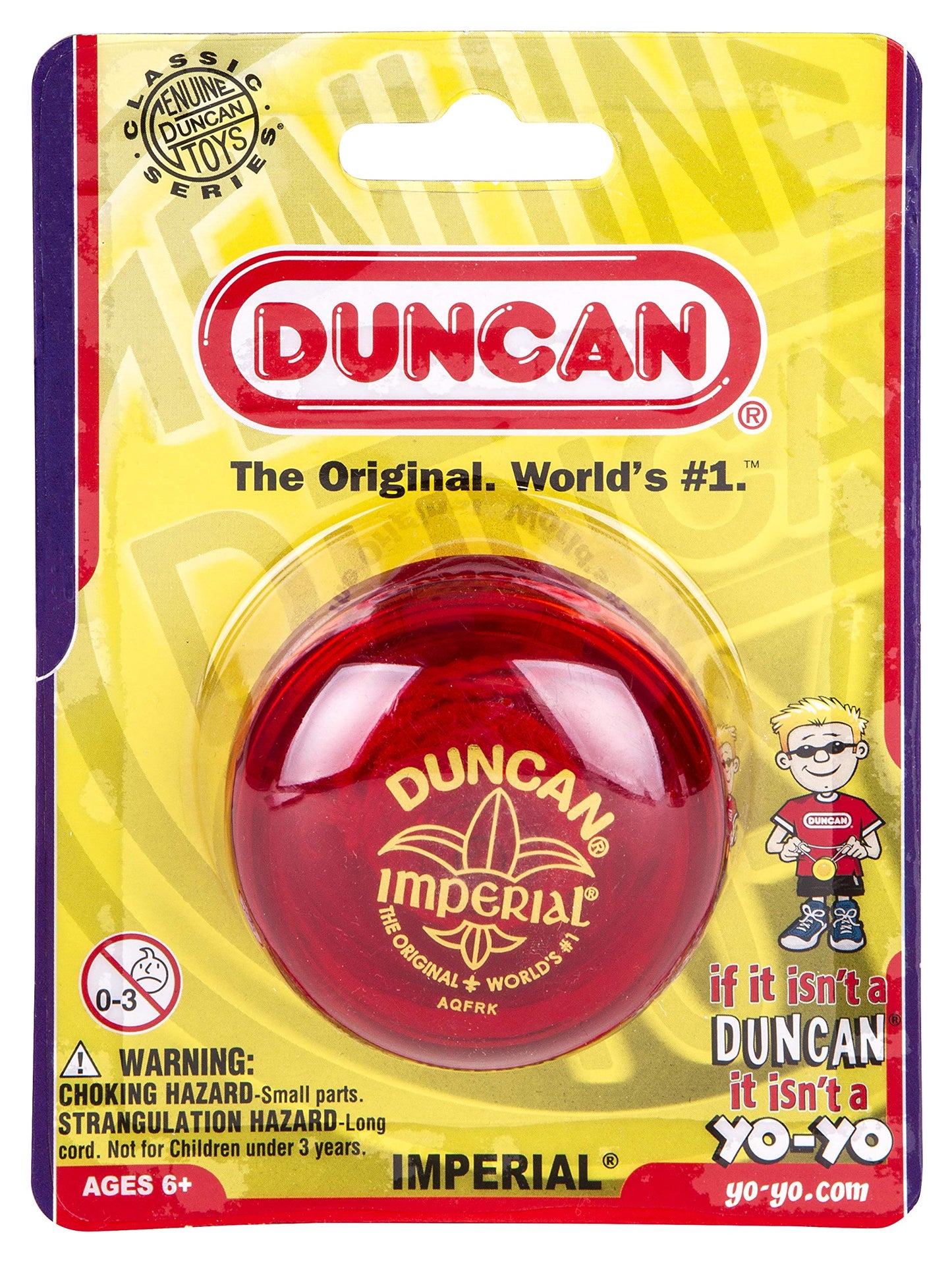 Duncan Toys Imperial Yo-Yo, Beginner Yo-Yo With String, Steel Axle And Plastic Body, Red