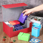 Yexiya 7 Pcs Deck Card Boxes For Trading Cards, 1 Leather Deck Storage Box With 6 Plastic Trading Card Storage Box For Playing C