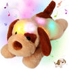 Cuteoy Plush 14" Brown Puppy Dog Stuffed Animal - LED Musical Toy for Toddlers, Singing Lullabies, Great Gift