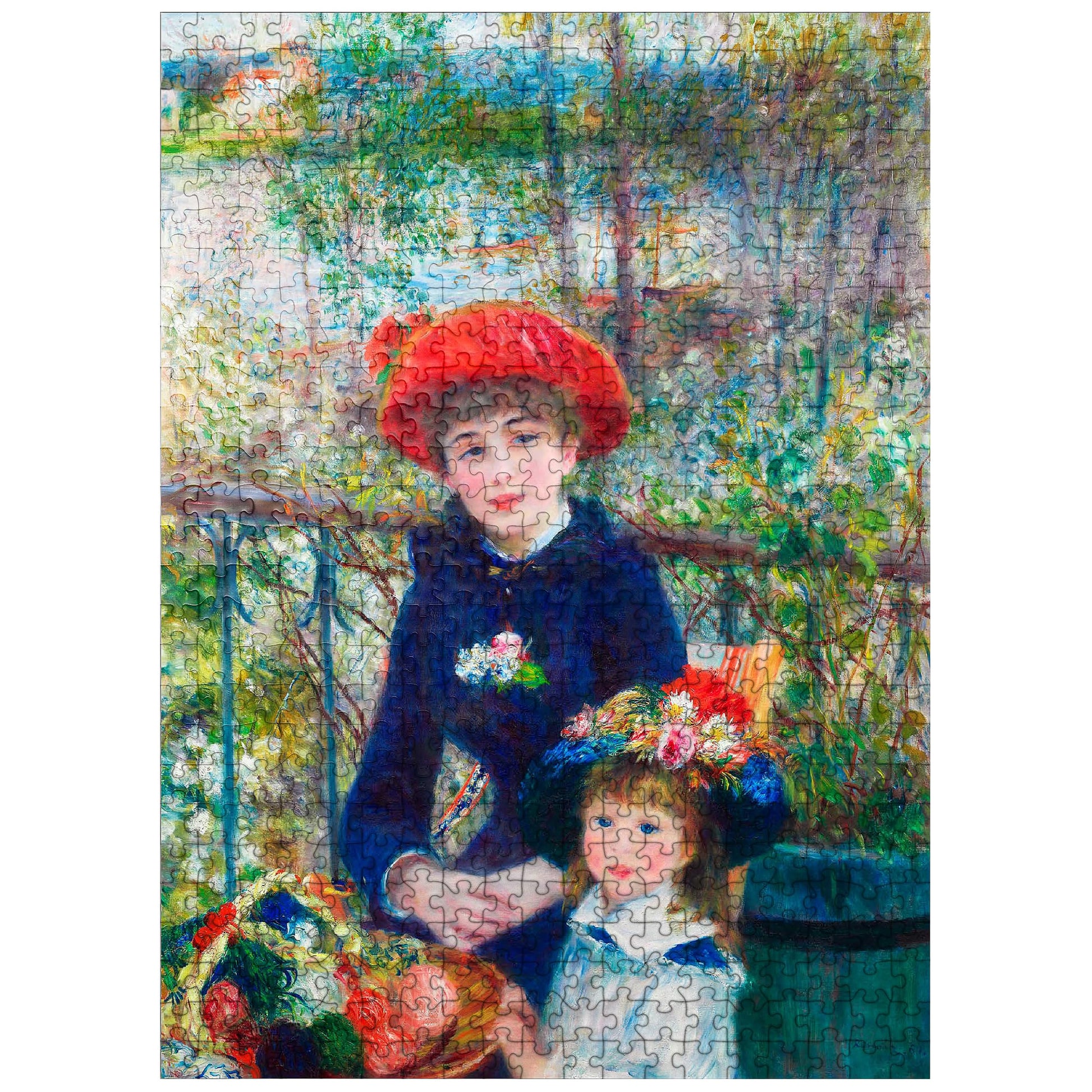 MyPuzzle Two Sisters On The Terrace 1881 by Pierre-Auguste Renoir - enhanced 500 Piece Jigsaw Puzzle for mature-themeds