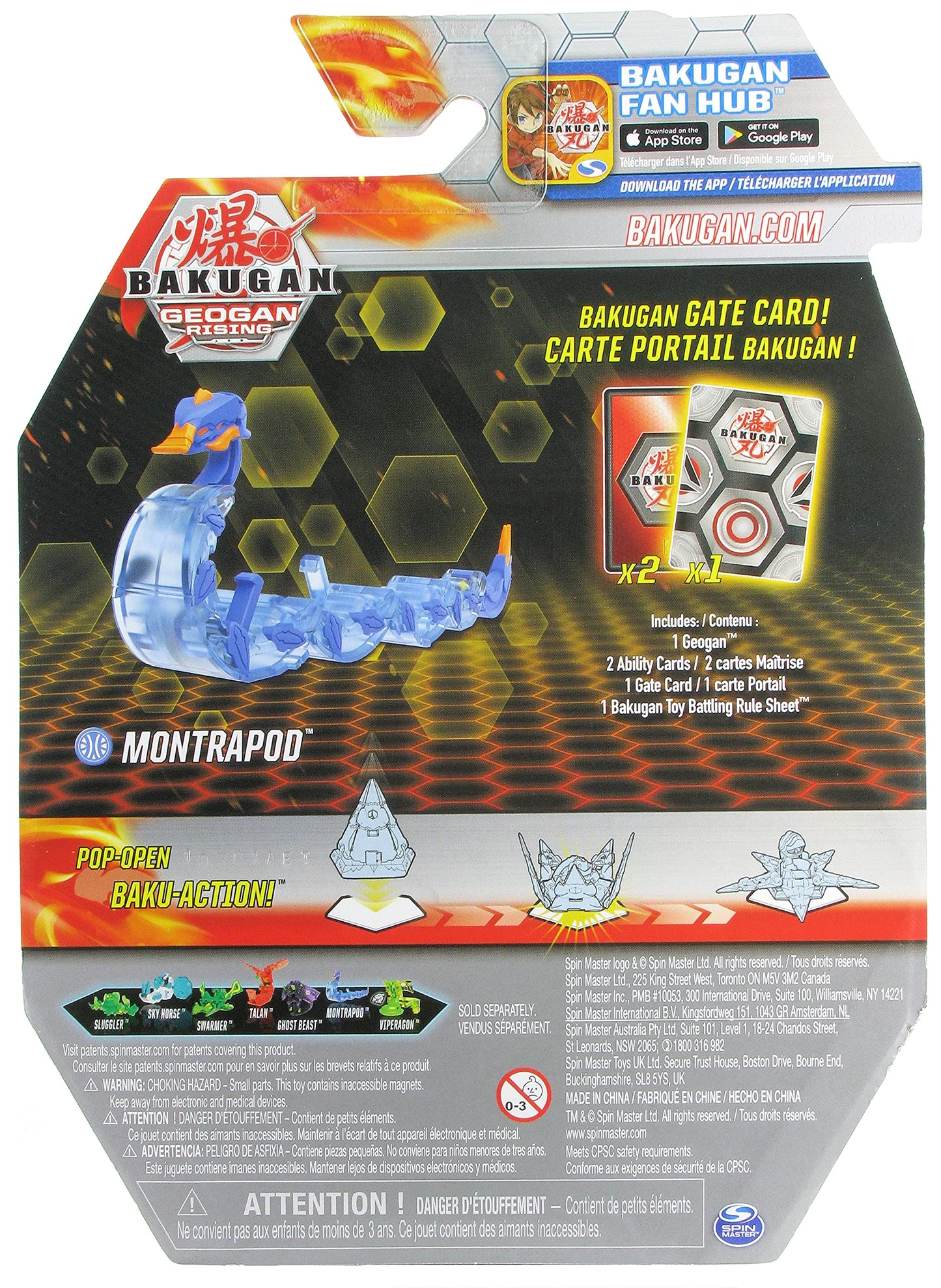 Bakugan Geogan Rising 2021 Aquos Montrapod Collectible Action Figure And Trading Cards