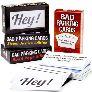 Witty Yeti Insulting, Hilarious Bad Parking Cards 4 Pack. 200 Card Set With 40 Designs Perfect For Shaming Awful Drivers. Funny Road Rage Business Card, Gag Gift, Prank Insult, White Elephant Novelty