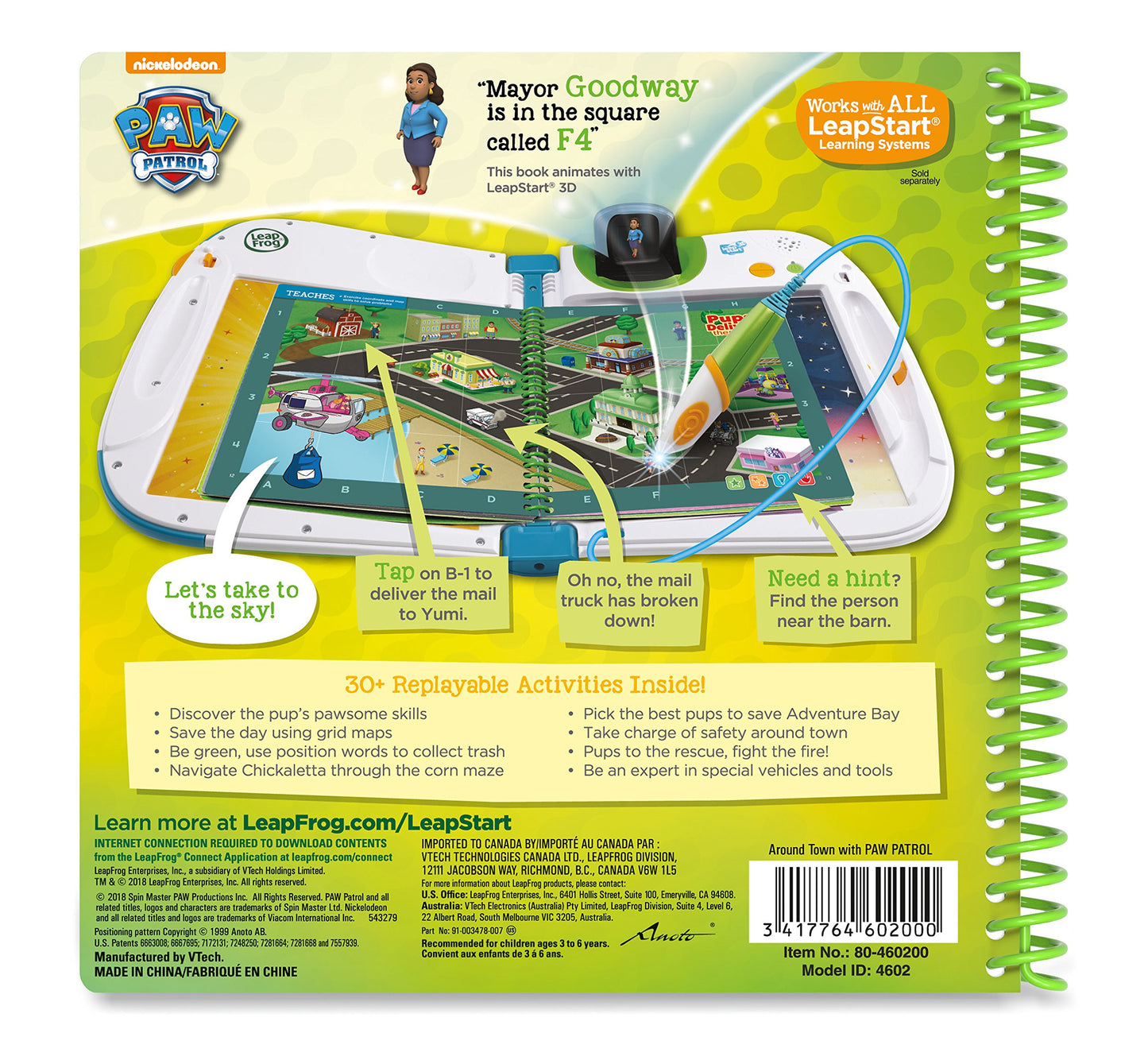 Leapfrog Leapstart 3D Around Town With Paw Patrol Book, Level 2