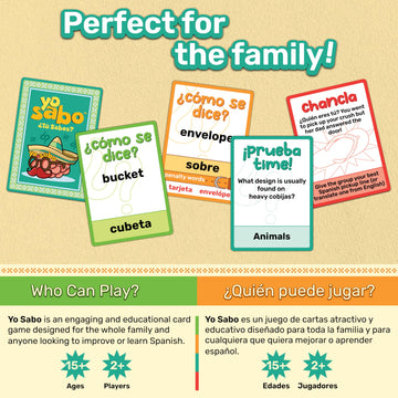 Yo Sabo Family Friendly Bilingual Card Game - Fun Challenges & Trivia for All Ages - Perfect for Game Nights & Spanish Learning