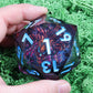 Mini Planet 50mm Large Chonk D20 Liquid Core Giant Polyhedral Sharp Edges RPG Table Games Dice E19 LED Fire Fox