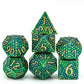 UDIXI DND Metal Dice Set, Polyhedral Dice Set for Role Playing Games, Metal D&D Dice for Dungeons and Dragons (Blue Green-Golden