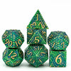 UDIXI DND Metal Dice Set, Polyhedral Dice Set for Role Playing Games, Metal D&D Dice for Dungeons and Dragons (Blue Green-Golden